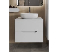 Тумба с раковиной подвесная 70 см, белый ORANGE Лайн Li-70TuwMDF+B05-480W