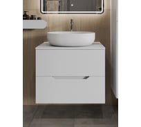 Тумба с раковиной подвесная 70 см, белый ORANGE Line Li-70TuwMDF+B05-520W