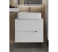 Тумба с раковиной подвесная 70 см, белый ORANGE Лайн Li-70TuwMDF+B07-600W