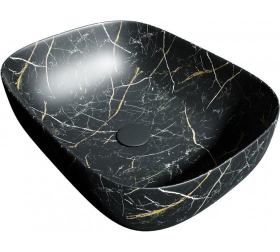 Раковина накладная для ванной Teymi Solli 50 artceramic цвет черный мрамор T50394 ЦБ-00269464 1