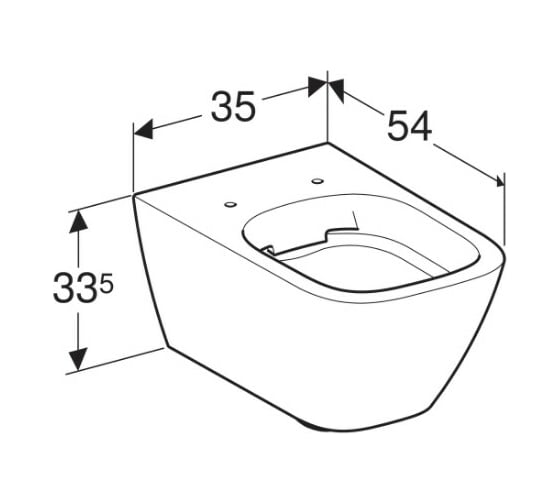 Подвесной безободковый унитаз Geberit Rimfree глубина 54 см 500.208.01.1 00000068883