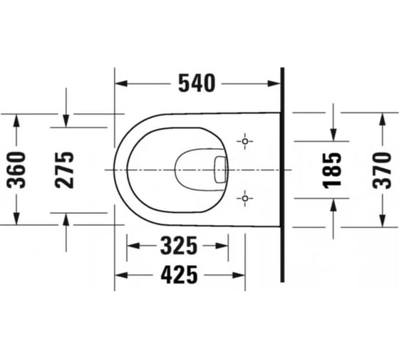 Подвесной унитаз Duravit D-NEO Rimless 370x540 мм., крепёж 2577090000 00000089614