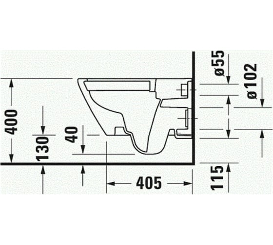 Подвесной унитаз Duravit D-NEO Rimless 370x540 мм 2578090000 00000090430