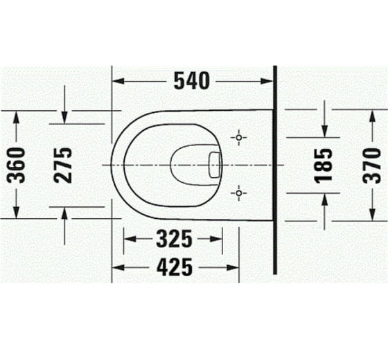Подвесной унитаз Duravit D-NEO Rimless 370x540 мм 2578090000 00000090430