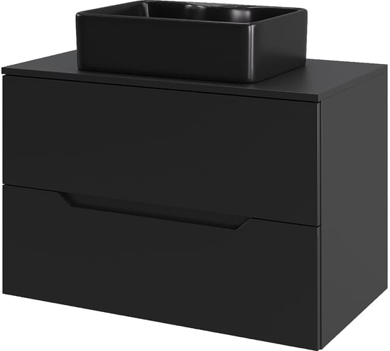 Тумба с раковиной подвесная ORANGE Line Li-70TubMDF+B01-475MB 70 см черный X271249999 1