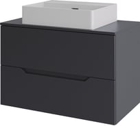 Тумба с раковиной подвесная 70 см ORANGE графит/белый Line Li-70TugMDF+B04-500W