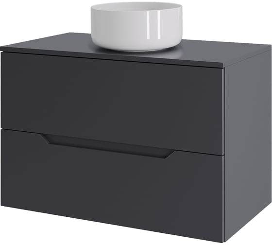 Тумба с раковиной подвесная 70 см графит/белый ORANGE Line Li-70TugMDF+B07-345W X614460999 1