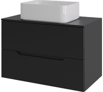 Тумба с раковиной подвесная 70 см ORANGE черный/белый Line Li-70TubMDF+B02-460W