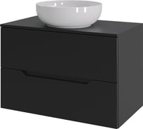 Тумба с раковиной подвесная 70 см ORANGE черный/белый Line Li-70TubMDF+B07-420W