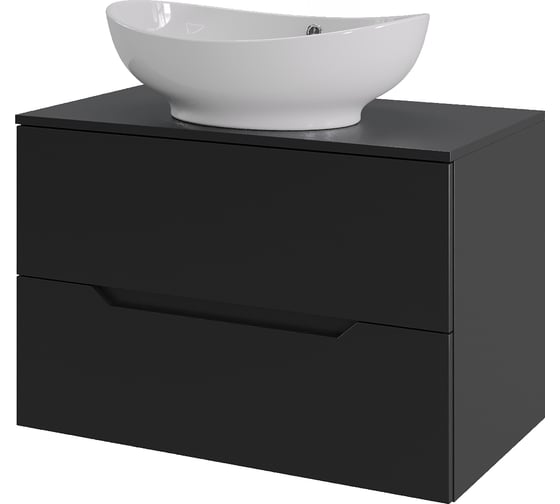 Тумба с раковиной подвесная ORANGE Line Li-70TubMDF+B08-585w 70 см черный/белый X508426999 1