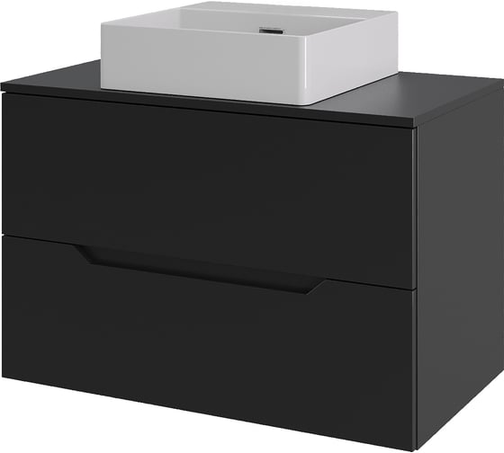 Тумба с раковиной подвесная ORANGE Line Li-70TubMDF+B04-405W 70 см черный/белый X324014999 1