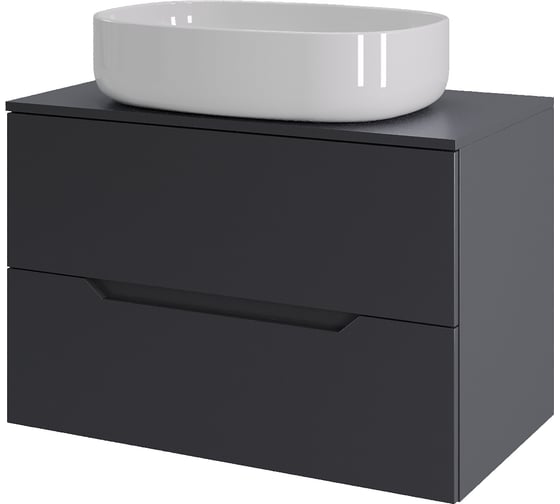 Тумба с раковиной подвесная 70 см графит/белый ORANGE Line серия Li-70TugMDF+B08-600W артикул X726865999 1