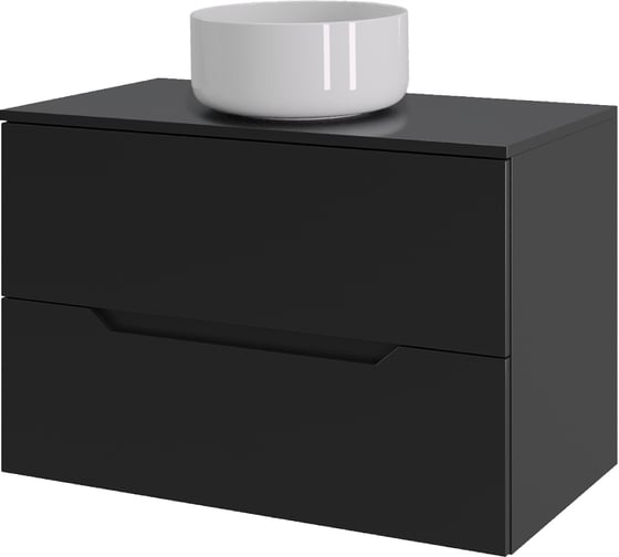 Тумба с раковиной подвесная ORANGE Line Li-70TubMDF+B07-345W 70 см черный/белый X391238999 1