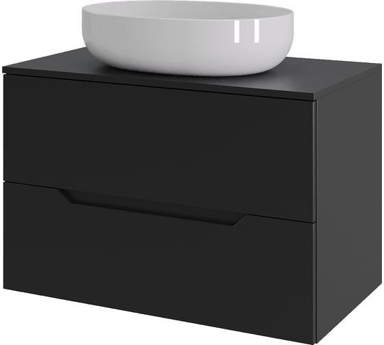 Тумба с раковиной подвесная ORANGE Line Li-70TubMDF+B05-520W 70 см черный/белый X367257999 1