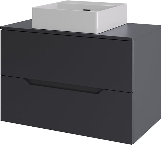 Тумба с раковиной подвесная ORANGE Line Li-70TugMDF+B04-405W 70 см графит/белый X585652999 1