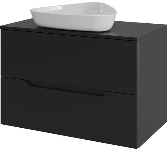 Тумба с раковиной подвесная ORANGE Line Li-70TubMDF+B07-500W 70 см черный/белый X419611999 1