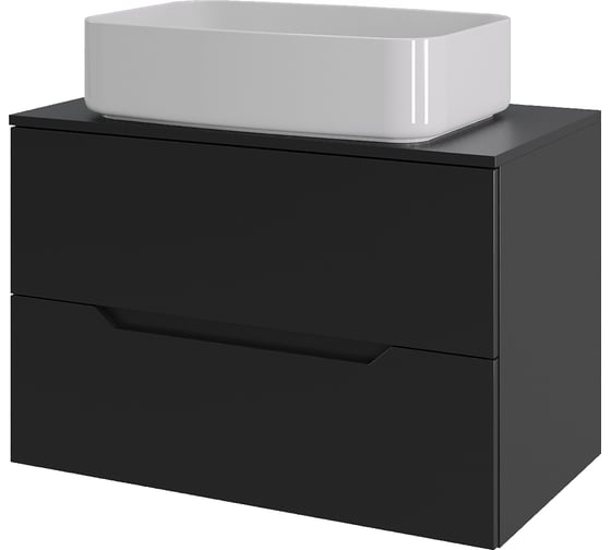 Тумба с раковиной подвесная ORANGE Line Li-70TubMDF+B07-600W 70 см черный/белый X488769990 1