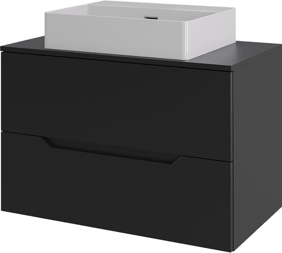 Тумба с раковиной подвесная ORANGE Line Li-70TubMDF+B04-500W 70 см черный/белый X324873999 1