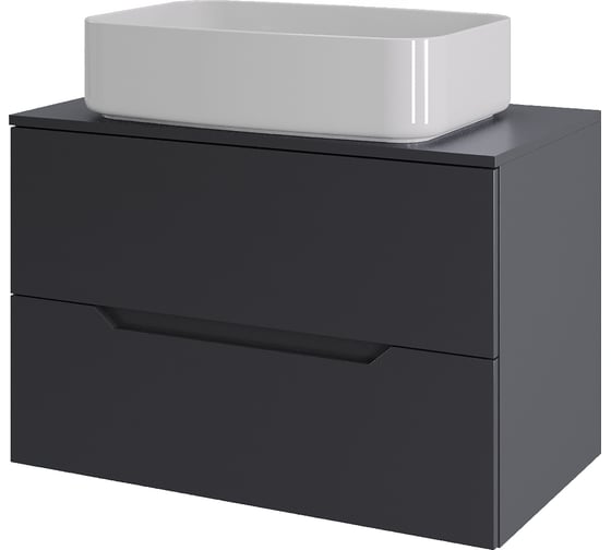 Тумба с раковиной подвесная 70 см графит/белый ORANGE Line серия Li-70TugMDF+B07-600W артикул X702449990 1