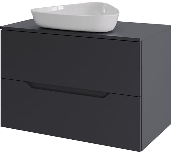 Тумба с раковиной подвесная ORANGE Line Li-70TugMDF+B07-500W 70 см графит/белый X698439999 1