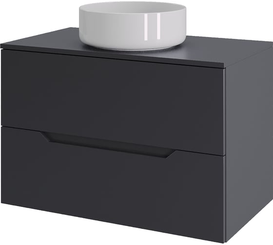 Тумба с раковиной подвесная 70 см графит/белый ORANGE Line серия Li-70TugMDF+B09-360W артикул X759227999 1