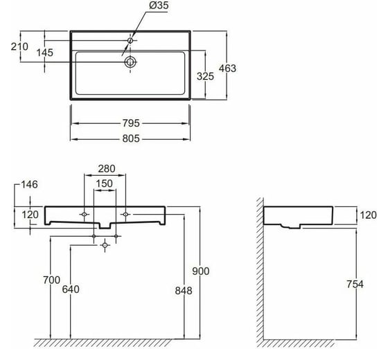 Керамическая раковина Jacob Delafon VIVIENNE 80х46 см, белая EXBI112-00 00000089440