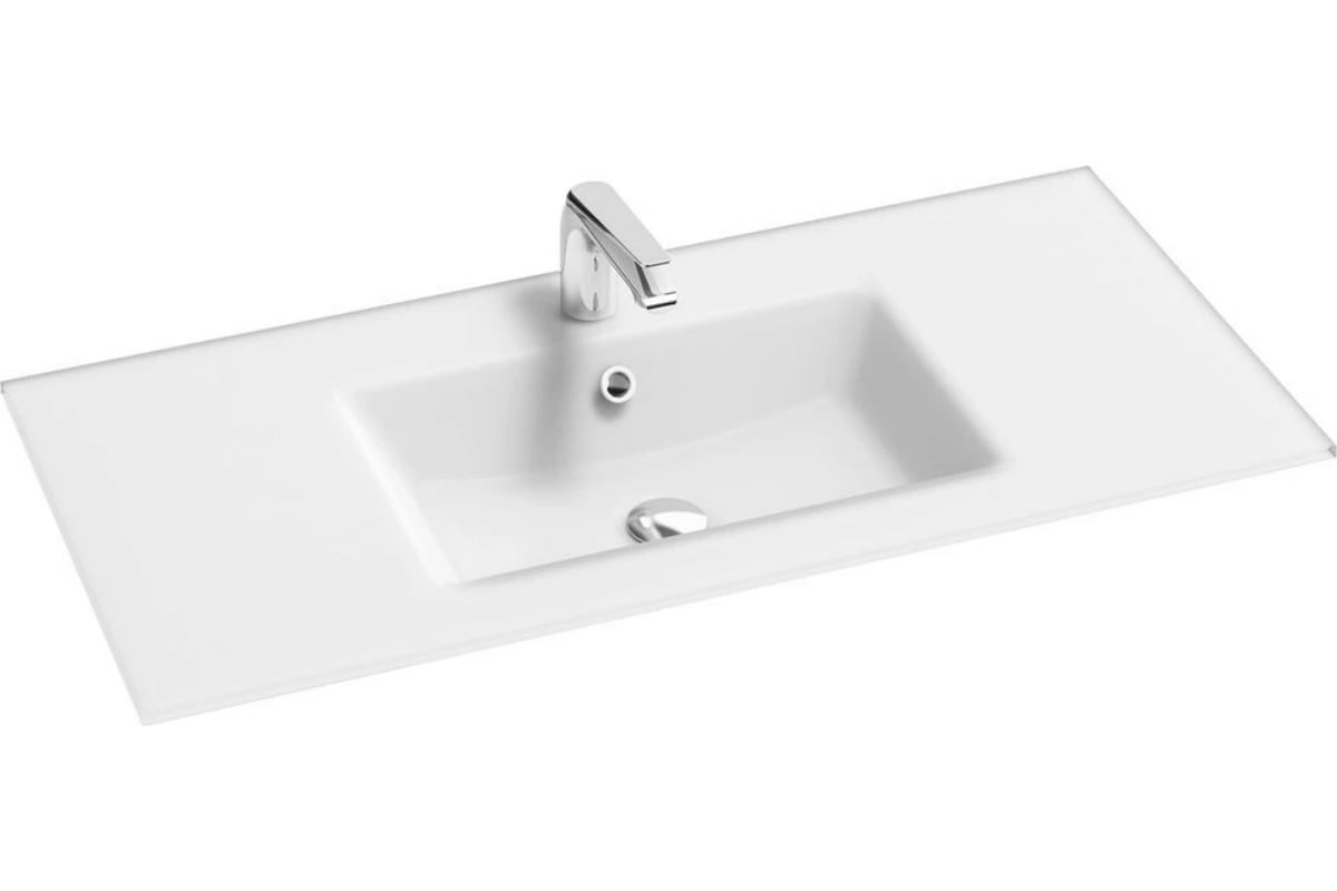 Стеклянная раковина-столешница Jacob Delafon матовый белый, 100 см, 1 ...