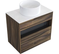 Комплект тумба с раковиной AM.PM тумба Func 1 ящик (pull-out), подвесная, 80 см, цвет дерево текстурир-ое/белый глянец + ESPIRAL раковина накладная круглая D400, белый глянцевый M8FFUX0801OFWGESP0110