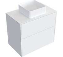 Комплект тумба с раковиной AM.PM тумба Func 2 ящика, 80 см, белый матовый + ESPIRAL раковина накладная квадратная 370x370, белый матовый M8FFUX0802WMWMESP0320