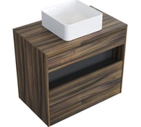 Комплект тумба с раковиной AM.PM тумба Func 1 ящик (pull-out), подвесная, 80 см, цвет дерево текстурир-ое + ESPIRAL раковина накладная квадратная 370x370, белый глянцевый M8FFUX0801OFOFESP0310