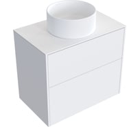 Комплект тумба с раковиной AM.PM тумба Func 2 ящика, 80 см, белый матовый + ESPIRAL раковина накладная круглая D400, белый матовый M8FFUX0802WMWMESP0120
