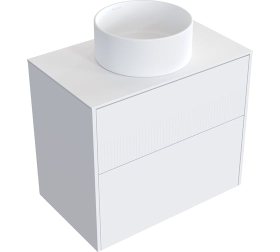 Комплект тумба с раковиной AM.PM тумба Func 2 ящика, 80 см, белый матовый + ESPIRAL раковина накладная круглая D400, белый матовый M8FFUX0802WMWMESP0120 1