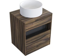 Комплект тумба с раковиной AM.PM тумба Func 1 ящик (pull-out), подвесная, 60 см, цвет дерево текстурир-ое + ESPIRAL раковина накладная круглая D400, белый матовый M8FFUX0601OFOFESP0120