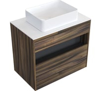 Комплект тумба с раковиной AM.PM тумба Func 1 ящик (pull-out), подвесная, 80 см, цвет дерево текстурир-ое/белый глянец + ESPIRAL раковина накладная прямоугольная 370x500, белый глянцевый M8FFUX0801OFWGESP0410
