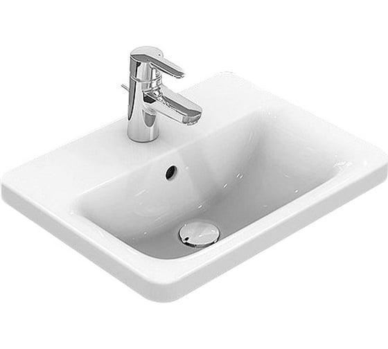 Умывальник встраиваемый на столешницу Ideal Standard CONNECT прямоугольный, 58х42 см E504401