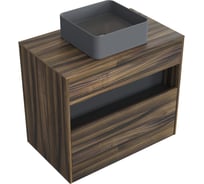 Комплект тумба с раковиной AM.PM Тумба Func, 1 ящик (pull-out), подвесная, 80 см, цвет дерево текстурир-ое + ESPIRAL Раковина накладная квадратная 370*370, серый матовый M8FFUX0801OFOFESP0330