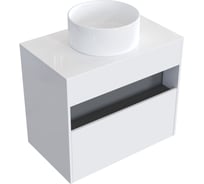 Комплект тумба с раковиной AM.PM Тумба Func, 1 ящик (pull-out), подвесная, 80 см, цвет белый глянец + ESPIRAL Раковина накладная круглая D400, белый глянцевый M8FFUX0801WGWGESP0110