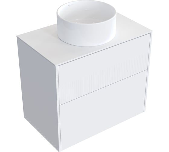 Комплект тумба с раковиной AM.PM Тумба Func, 2 ящика, 80 см, белый матовый + ESPIRAL Раковина накладная круглая D400, белый глянцевый M8FFUX0802WMWMESP0110 1