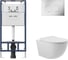 Комплект AM.PM MasterFit инсталляция для подвесного унитаза с клавишей ProC L, мат.хром + Унитаз подвесной 525*360 безободковый, сиденье Soft-Close, белый матовый, форма овал I012710.0131O0120 1