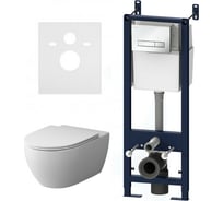 Инсталляция AM.PM с клавишей Start S белый глянец, с унитазом Awe, с сиденьем микролифт IS30201.111700