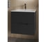 Тумба подвесная ORANGE Лайн 60 черная с раковиной. Li-60Tub+Ra 2