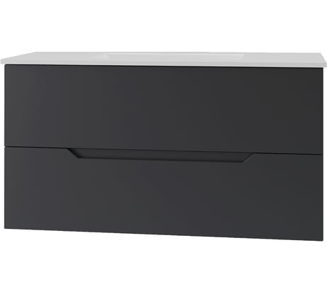 Подвесная тумба Orange Line 100 черная, с раковиной Li-100Tub+Ra