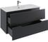 Тумба подвесная ORANGE Лайн 100 черная с раковиной. Li-100Tub+Ra 7