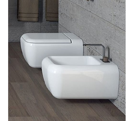Подвесное биде Cielo SHUI BIG с 1 отверстием для смесителя, белый, 36x55x29 см SHBSB
