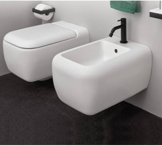 Подвесное биде Cielo SHUI BIG с 1 отверстием для смесителя, белый, 36x55x29 см SHBSB