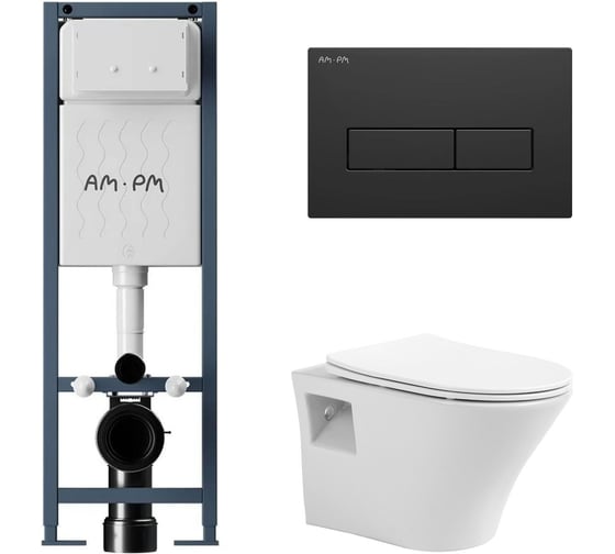 Комплект AM.PM I012711.0338 ErgoFit + Подвесной безободковый унитаз AVIMANO Promotion с крышкой-сидением I012711.03381000080 1