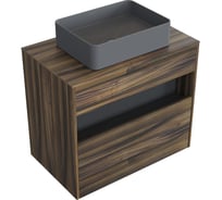 Комплект тумба с раковиной AM.PM Тумба Func, 1 ящик (pull-out), подвесная, 80 см, цвет дерево текстурир-ое + ESPIRAL Раковина накладная прямоугольная 370*500, серый матовый M8FFUX0801OFOFESP0430