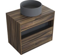 Комплект тумба с раковиной AM.PM Тумба Func, 1 ящик (pull-out), подвесная, 80 см, цвет дерево текстурир-ое + ESPIRAL Раковина накладная круглая D400, серый матовый M8FFUX0801OFOFESP0130