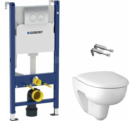 Подвесной унитаз Geberit SET + Renova Rimfree, с сиденьем микролифт и инсталляцией Delta 500.124.TC.R