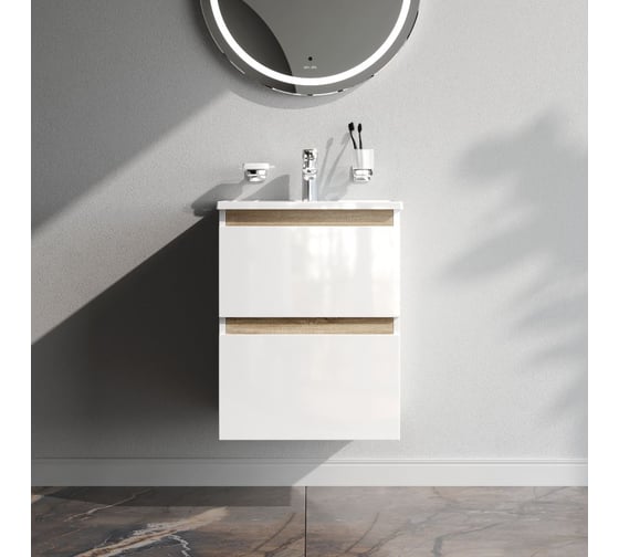 База напольная с раковиной AM.PM X-Joy 50 см, 2 ящика, белый глянец M85A-FSX0502WG-WCC0502WG 1